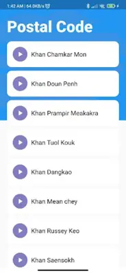 Khmer Postal Code android App screenshot 2